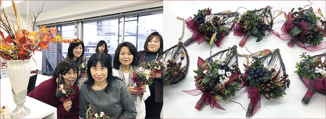フラワー小物入れ,カルチャー教室,ラッピング協会