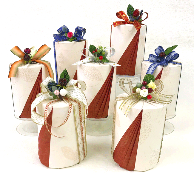 円筒のデコレーション作品