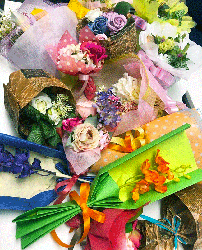 フラワーラッピング,作品