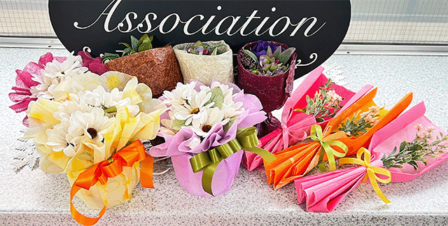 フラワーラッピング指導者養成クラスの作品