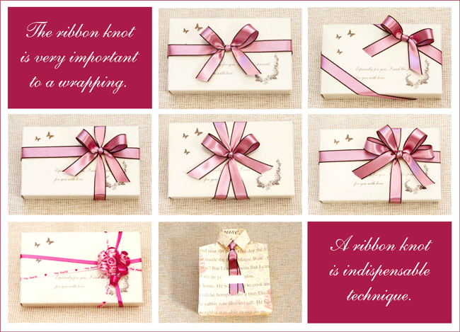 ギフトラッピング通信講座のリボンサンプル