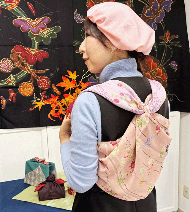 ふろしき教室で包んだバッグ