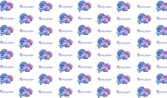 あじさい,油絵タッチ,の紫陽花,とポップ,英文字,柄,包装紙,ラッピング協会