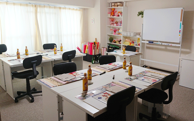 大阪講習室のビジネスラッピング準備,ラッピング協会