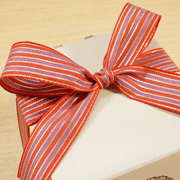 ストライプ柄クラシカル・ワイドリボン・レッドパープル