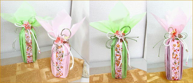 和紙コラボボトルラッピングの作品